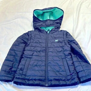 Vineyard Vines Blue Fleece Lined Coat 4T removable hood and sleeves
